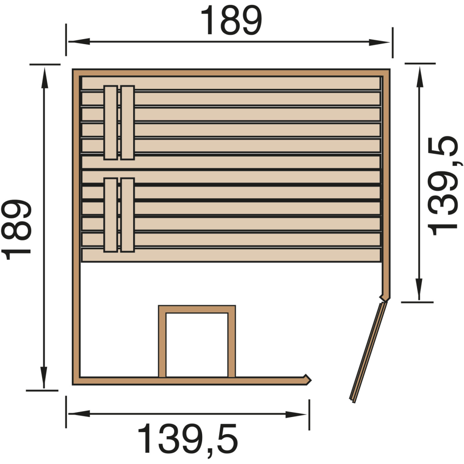 Weka Eck-Sauna Valida 2, 239 x 203,5 x 139 cm
