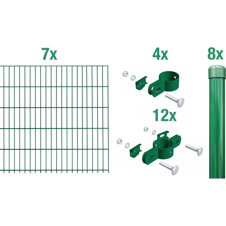 Alberts Einstabmatten Zaun-Set grün, zum Einbetonieren, 75 cm, 14 m