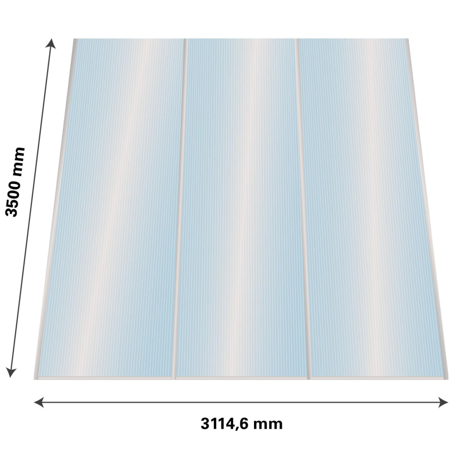 Lexan Thermoclear Plus Stegplatten Sets Polycarbonatplatte klar 16 mm, 3,5 m, 3,11 m,980 mm breite Stegplatten