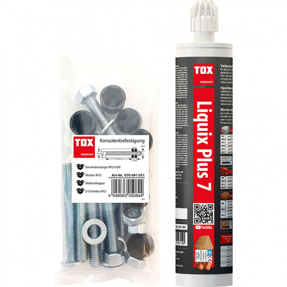 TOX Set Befestigung zur Montage von Zaunpfosten zum Aufschrauben, Befestigung von 2 Pfosten