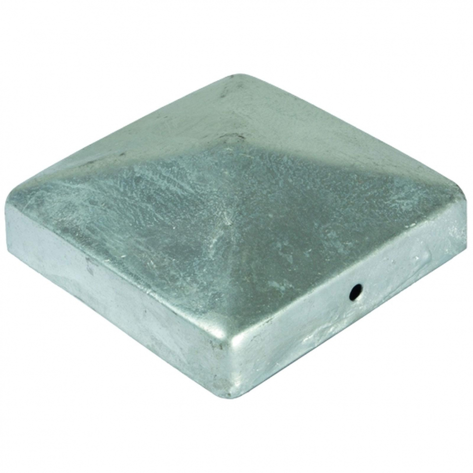 T&J Pfostenabdeckung Pyramide aus Metall, Pyramide Feuerverzinkt, 7x7 cm Image