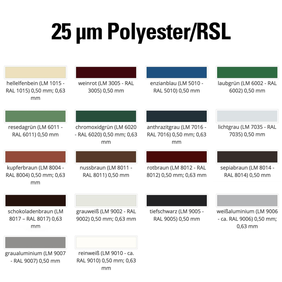 Luxmetall Firstendscheibe Stahl, 25 my Polyester/RSL Image