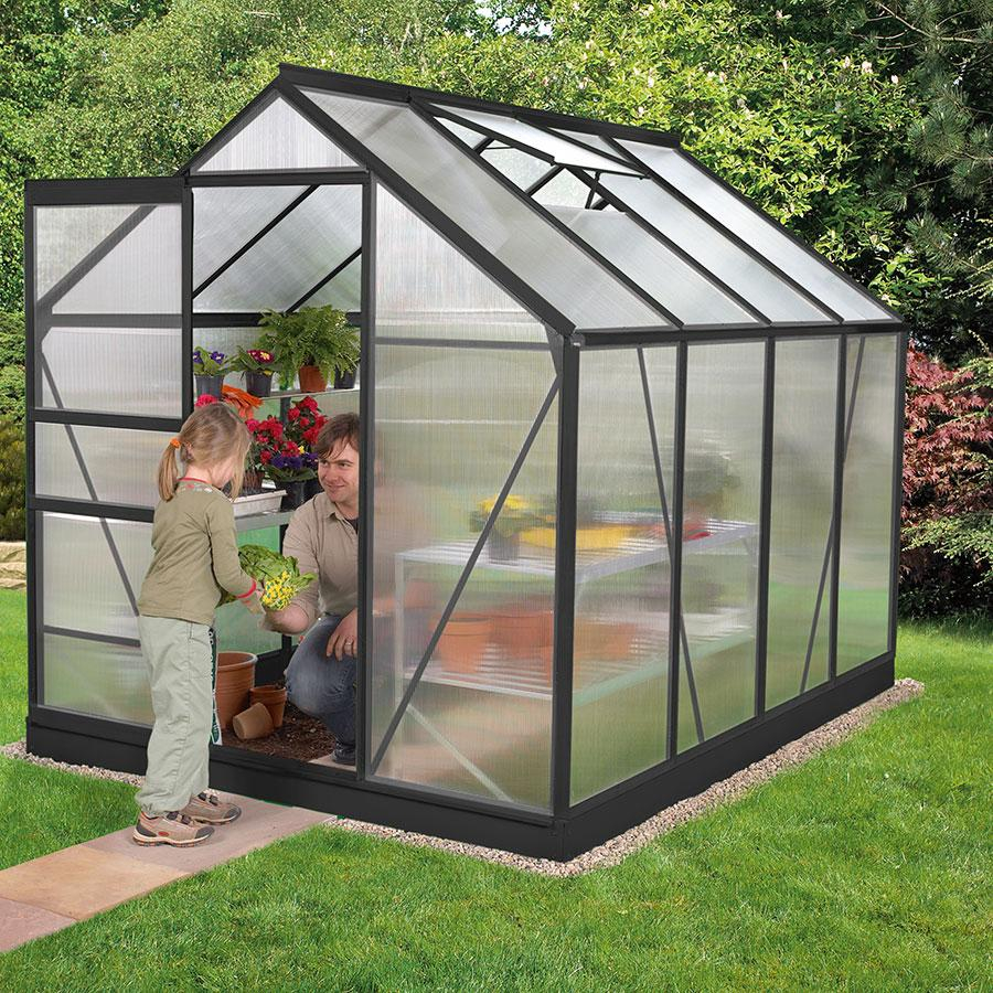 Vitavia Gewächshaus Venus Tomatenhaus Schwarz, 6 mm, 257x195x197 cm (LxBxH),HKP (Hohlkammerplatten)