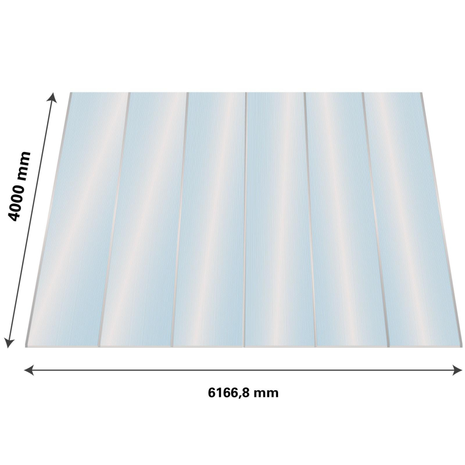 Lexan Thermoclear Plus Stegplatten Sets Polycarbonatplatte klar 16 mm, 4 m, 6,17 m,980 mm breite Stegplatten