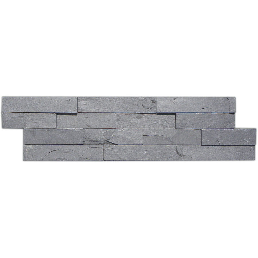 Wellker Wandverblender Naturstein Schiefer Schwarz Riemchen, Z 60x15 cm, 1 Pack