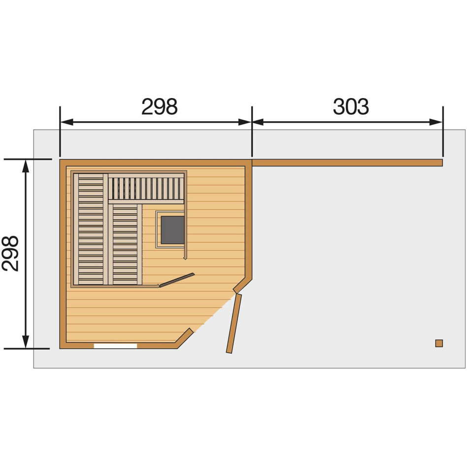 weka Saunahaus "Salo" Set, 7,5 kW-Ofen mit digitaler Steuerung