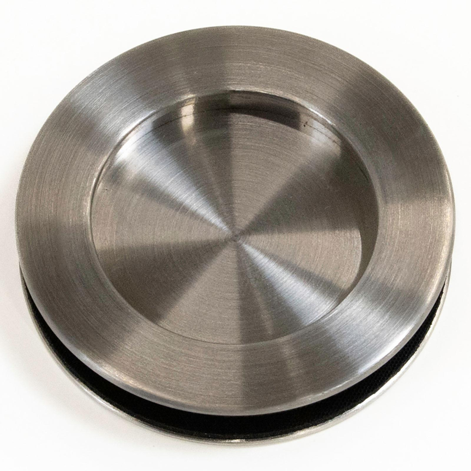 ECLISSE Schiebetürmuschelpaar für Glas ungelocht rund für 50 mm Bohrung, Edelstahl matt
