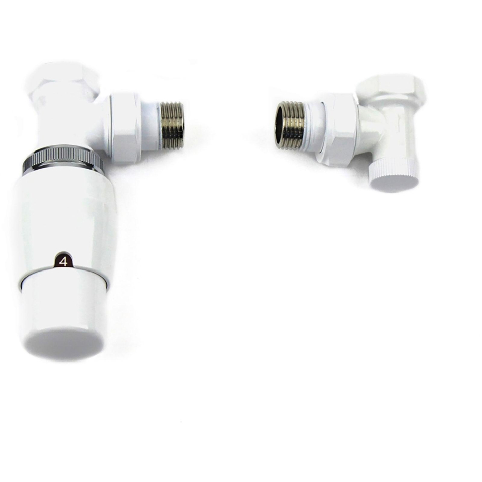 Ximax Heizkörper Zubehör Thermostatset Elegant Eck-Ausführung Weiß, Eck-Ausführung 1,5 cm