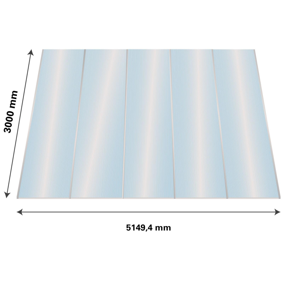 Lexan Thermoclear Plus Stegplatten Sets Polycarbonatplatte klar 16 mm, 3 m, 5,15 m,980 mm breite Stegplatten