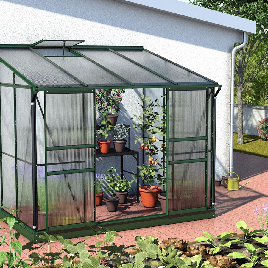 Vitavia Anlehngewächshaus Osiris Tomatenhaus Smaragd, 6 mm, 201x262x221 cm (LxBxH)
