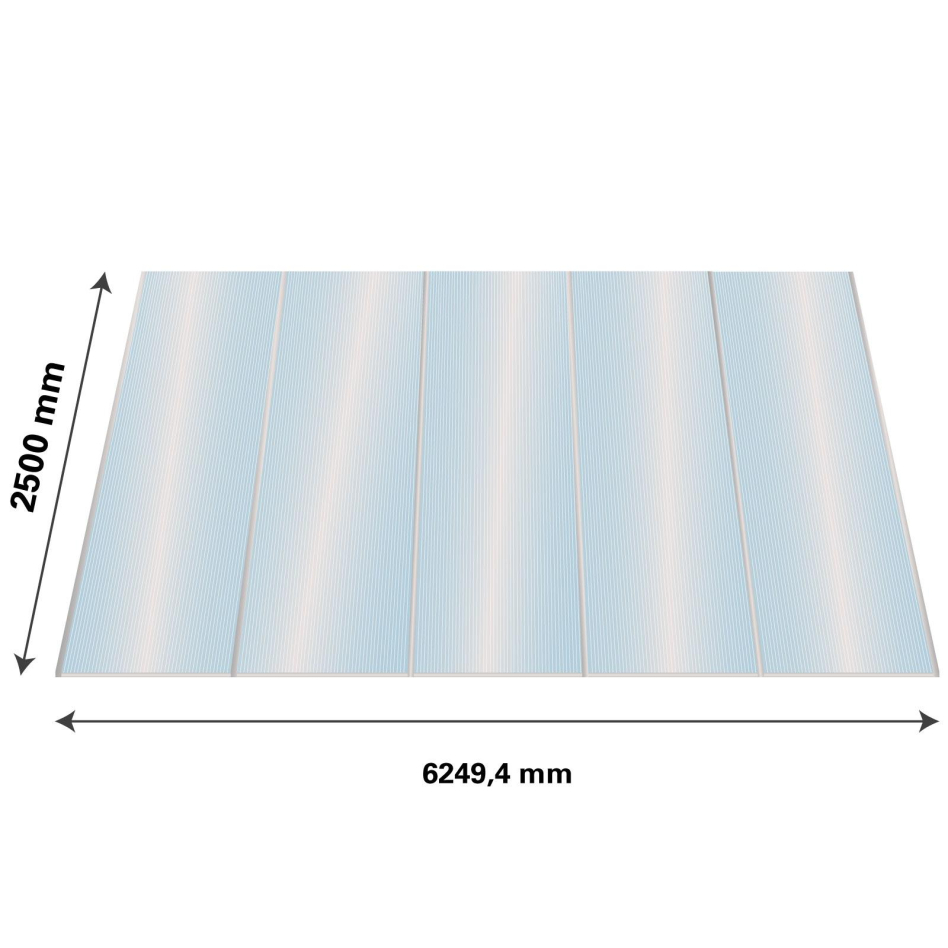 Lexan Thermoclear Plus Stegplatten Sets Polycarbonatplatte klar 16 mm, 2,5 m, 1200 mm breite Stegplatten,6,25 m