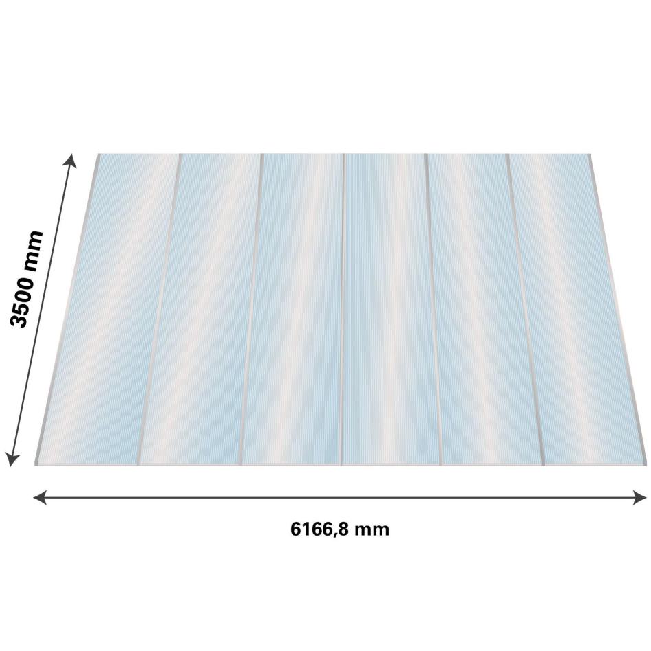 Lexan Thermoclear Plus Stegplatten Sets Polycarbonatplatte klar 16 mm, 3,5 m, 6,17 m,980 mm breite Stegplatten
