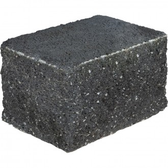 EHL Gartenmauer Mauersystem BossAntik light basalt-anthrazit Mauersteine, 1/2 Anfangs-/Endstein (25x18 cm)