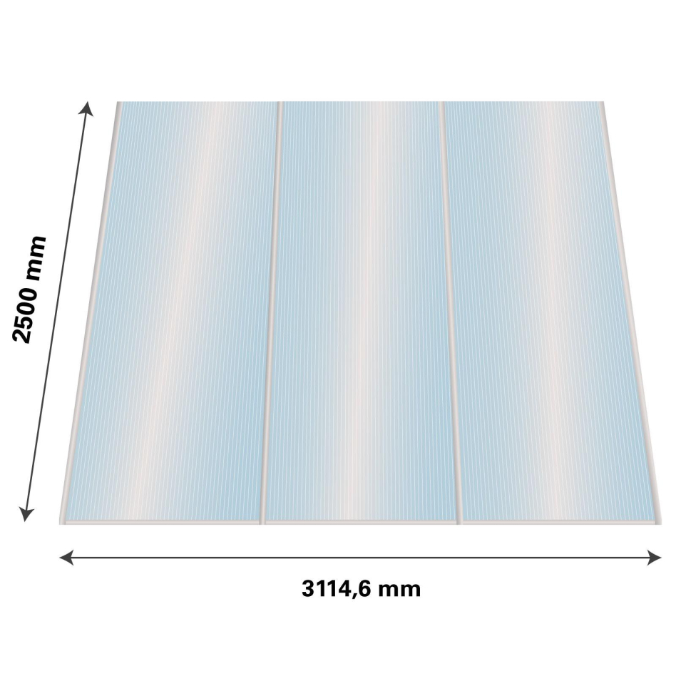 Lexan Thermoclear Plus Stegplatten Sets Polycarbonatplatte klar 16 mm, 2,5 m, 3,11 m,980 mm breite Stegplatten