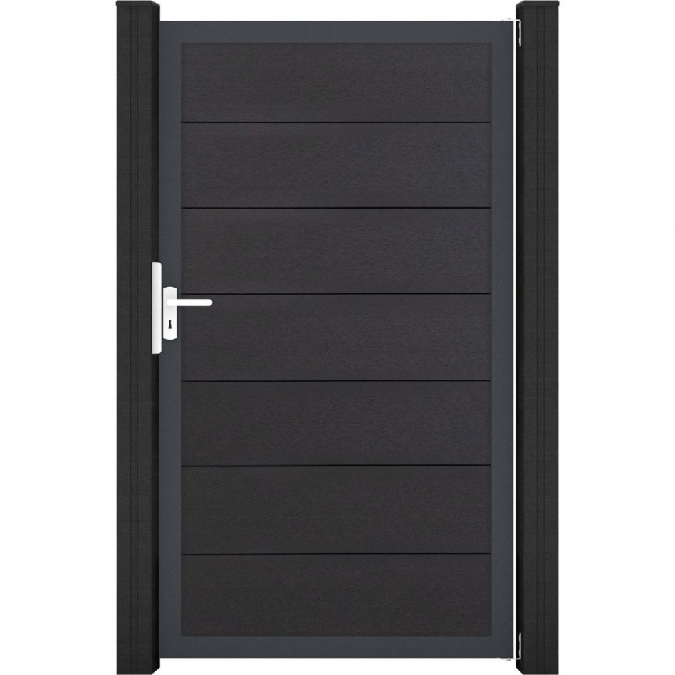 GroJa Einzeltor Solid Grande Steckzaun Anthrazitgrau co-extrudiert, 100 cm, Anthrazit DB 703