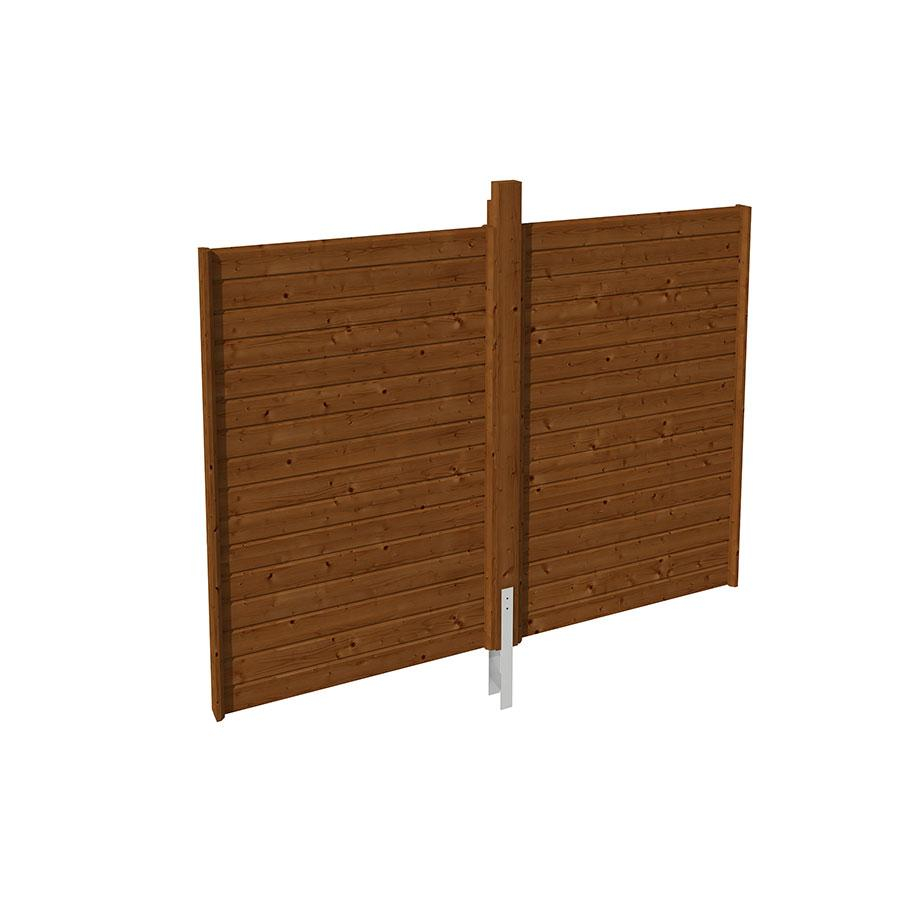 Skan Holz Rückwand Profilschalung Einzelcarport Nussbaum, 291x200 cm