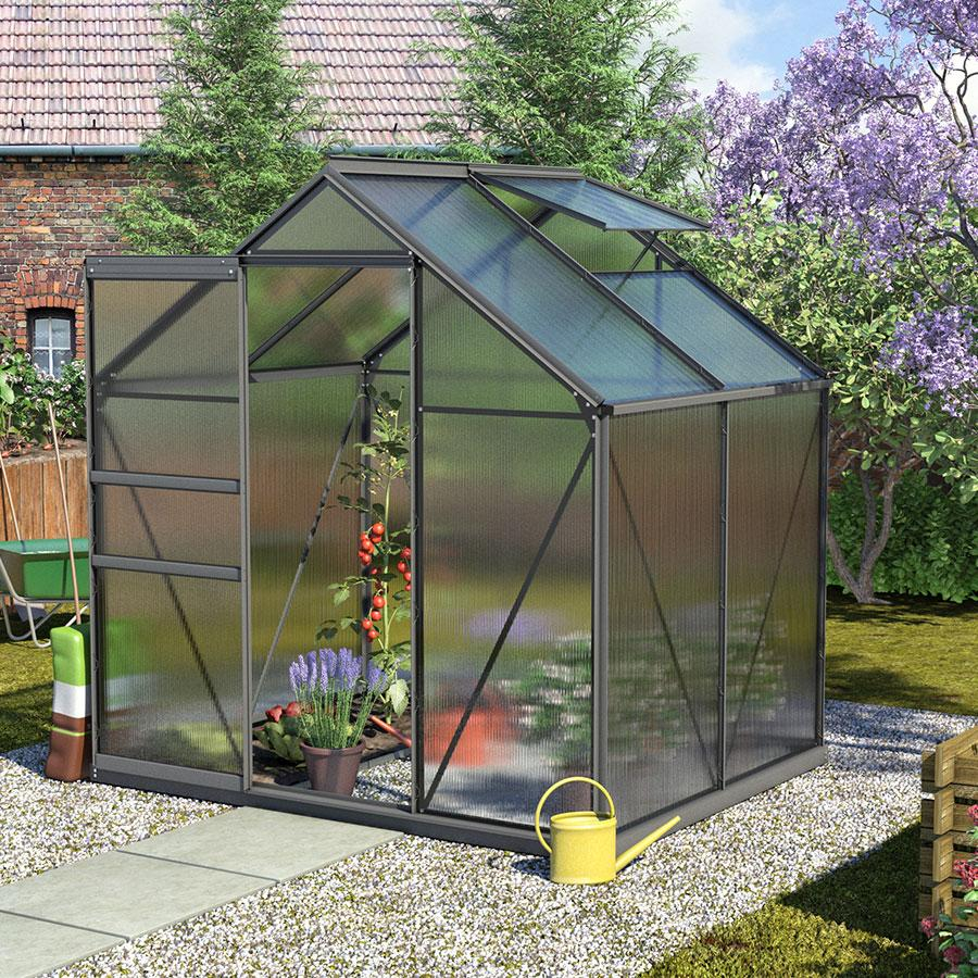 Vitavia Gewächshaus Calypso Tomatenhaus Schwarz, 6 mm, 158x195x197 cm (LxBxH)