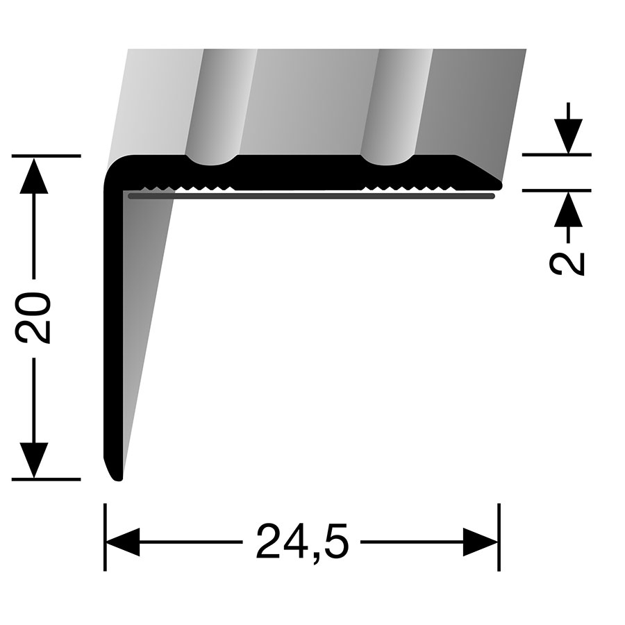 PARKETTFREUND Winkelprofil Alu eloxiert Sand selbstklebend Übergangsschiene, 200 cm, 20 mm Image