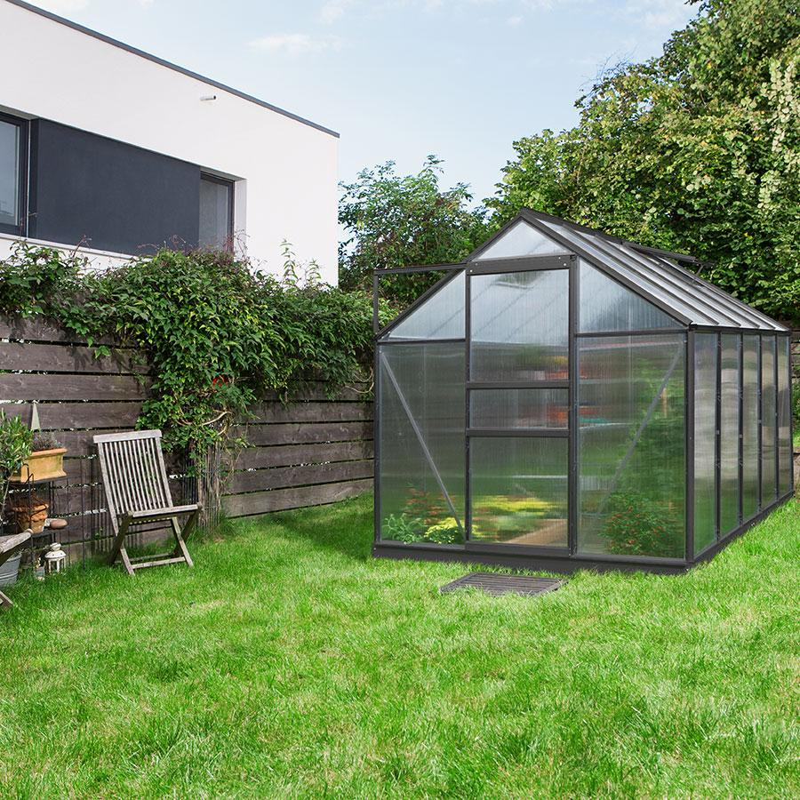 Vitavia Gewächshaus Venus Tomatenhaus Schwarz, 6 mm, 321x195x197 cm (LxBxH),HKP (Hohlkammerplatten)