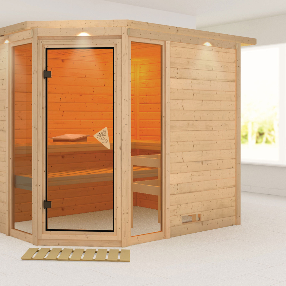 Karibu Sauna Sinai 3, sans poêle, avec costière de toiture