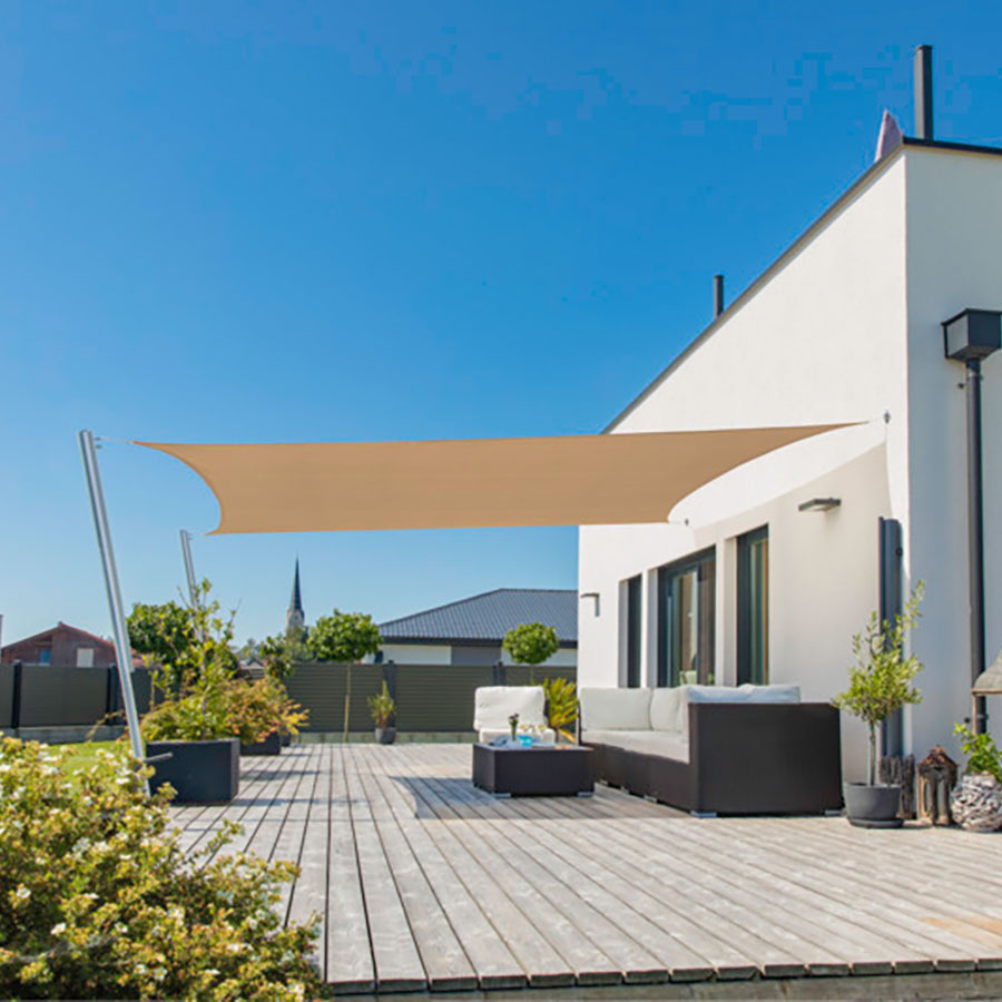 Windhager Sonnensegel CAPRI schilf Sonnenschutz, 4x5 m, Rechteck