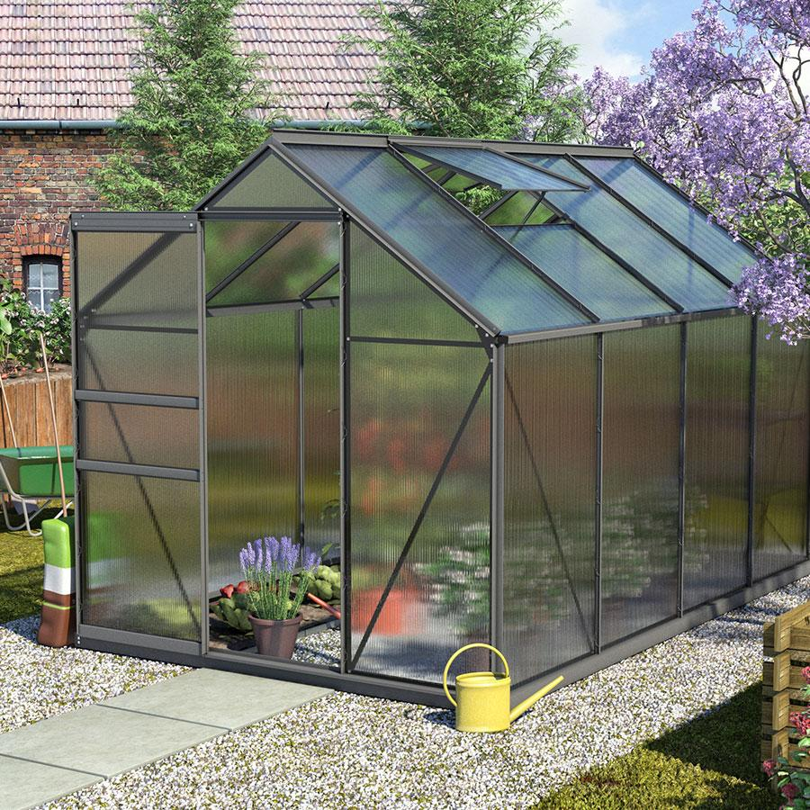 Vitavia Gewächshaus Calypso Tomatenhaus Schwarz, 4 mm, 306x195x197 cm (LxBxH)
