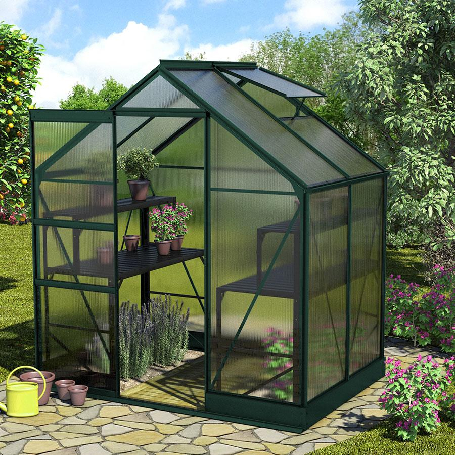 Vitavia Gewächshaus Apollo Tomatenhaus Smaragd, 6 mm, 137x195x207 cm (LxBxH)