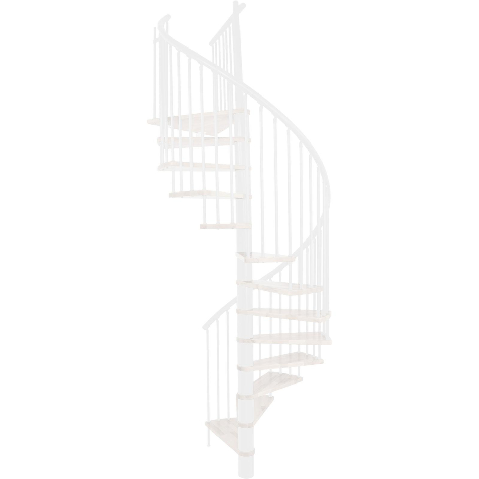 Minka escalier colimaçon Spiral Effect blanc escalier en spirale, 160 cm, Hêtre,weiß gebeizt & lackiert