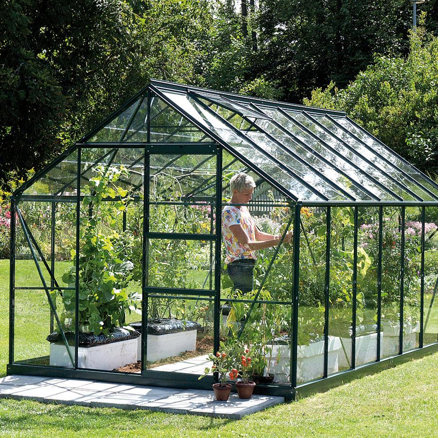 Vitavia Gewächshaus Merkur Tomatenhaus Smaragd, 3 mm, 445x257x232 cm (LxBxH),ESG (Einscheibensicherheitsglas, kristallklar)