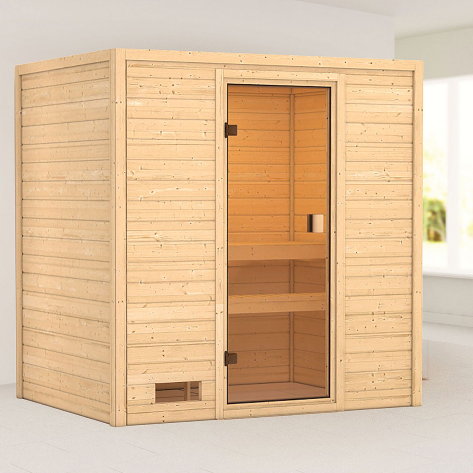 Sauna Karibu Woodfeeling Selena, sans poêle, sans corniche