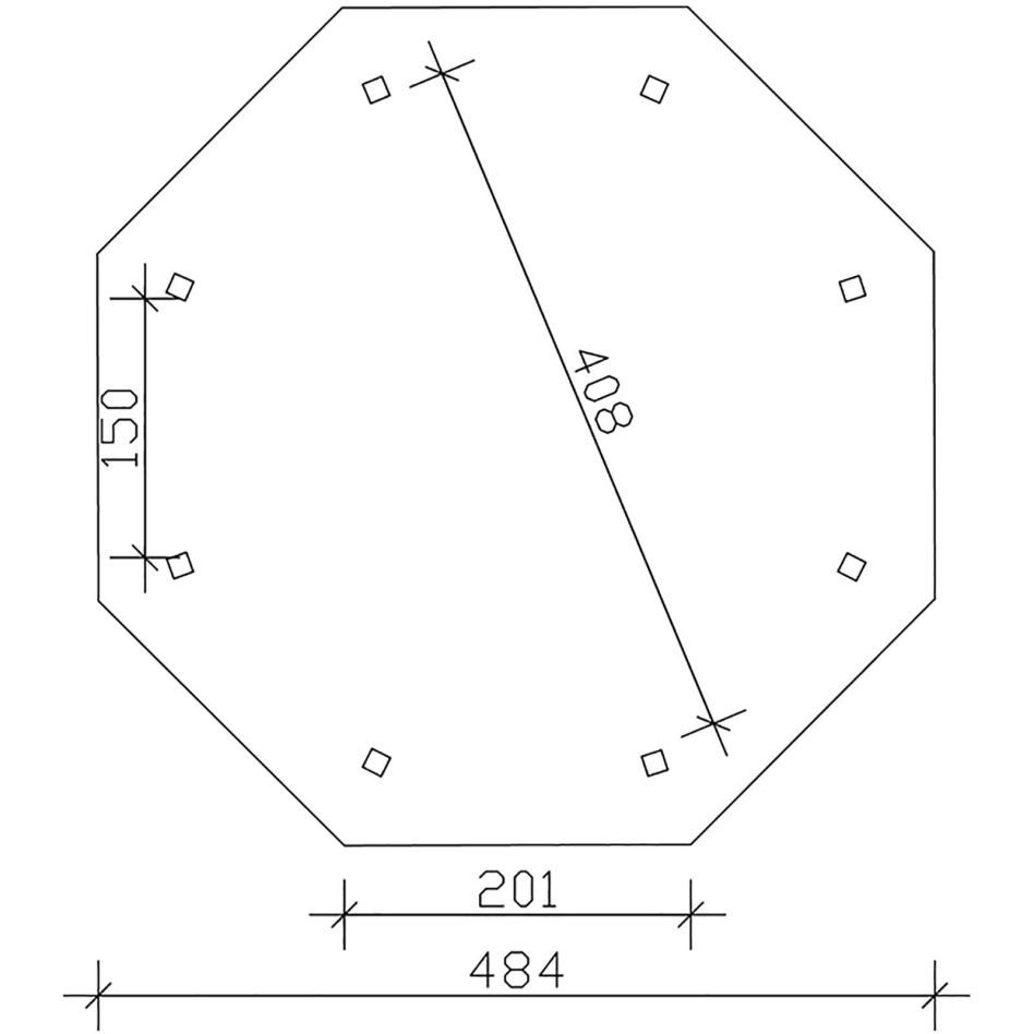 Skan Holz Pavillon Nice Eiche Hell Holzpavillon, 484x484 cm