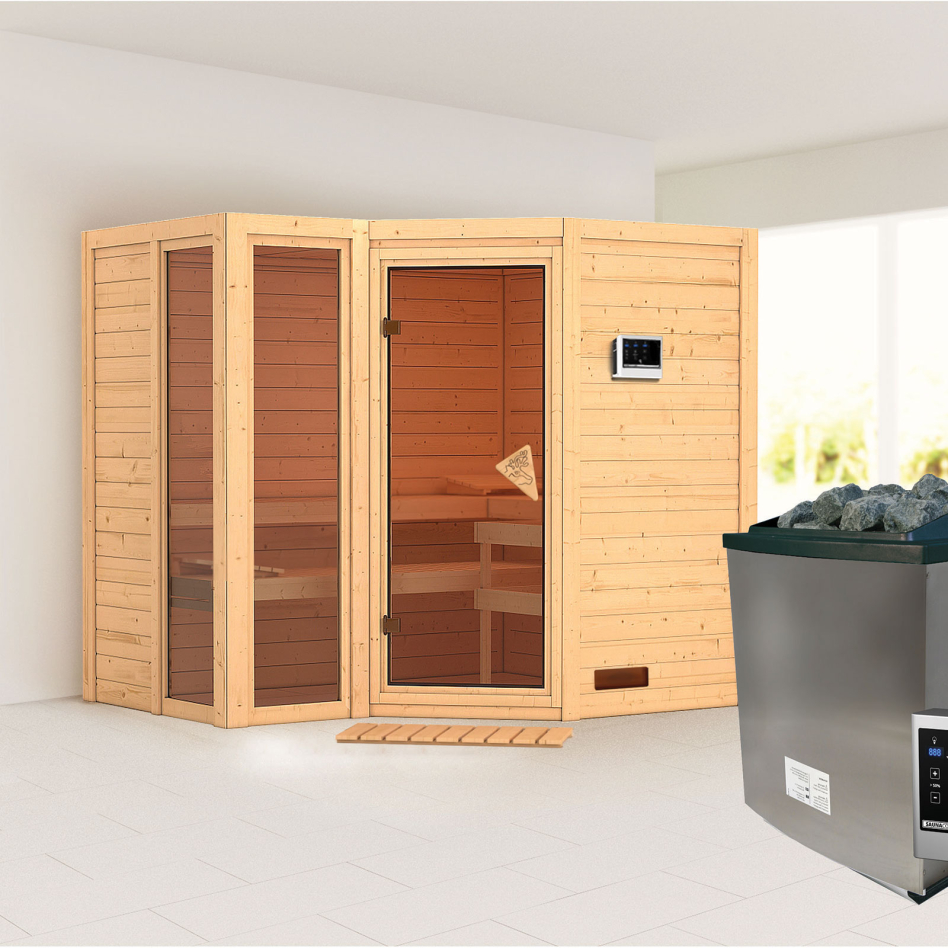 Karibu Sauna Amara, 9 kW cmd ext. Easy Finnisch, sans corniche