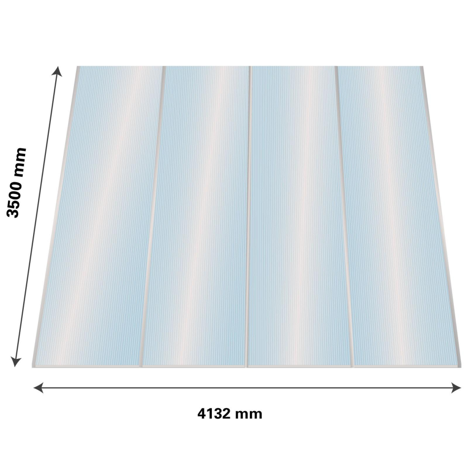 Lexan Thermoclear Plus Stegplatten Sets Polycarbonatplatte klar 16 mm, 3,5 m, 4,13 m,980 mm breite Stegplatten