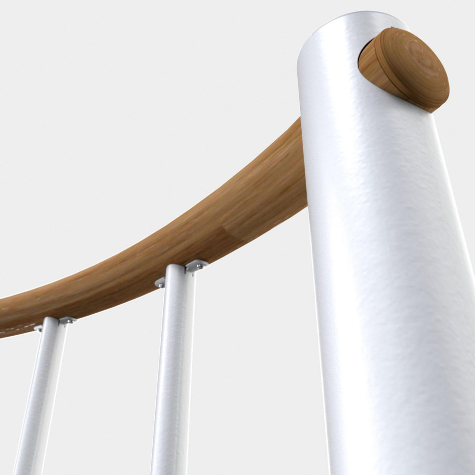 Minka Garde-corps blanc rond à barreaux inférieurs verticaux , 140 cm, Chêne,laqué