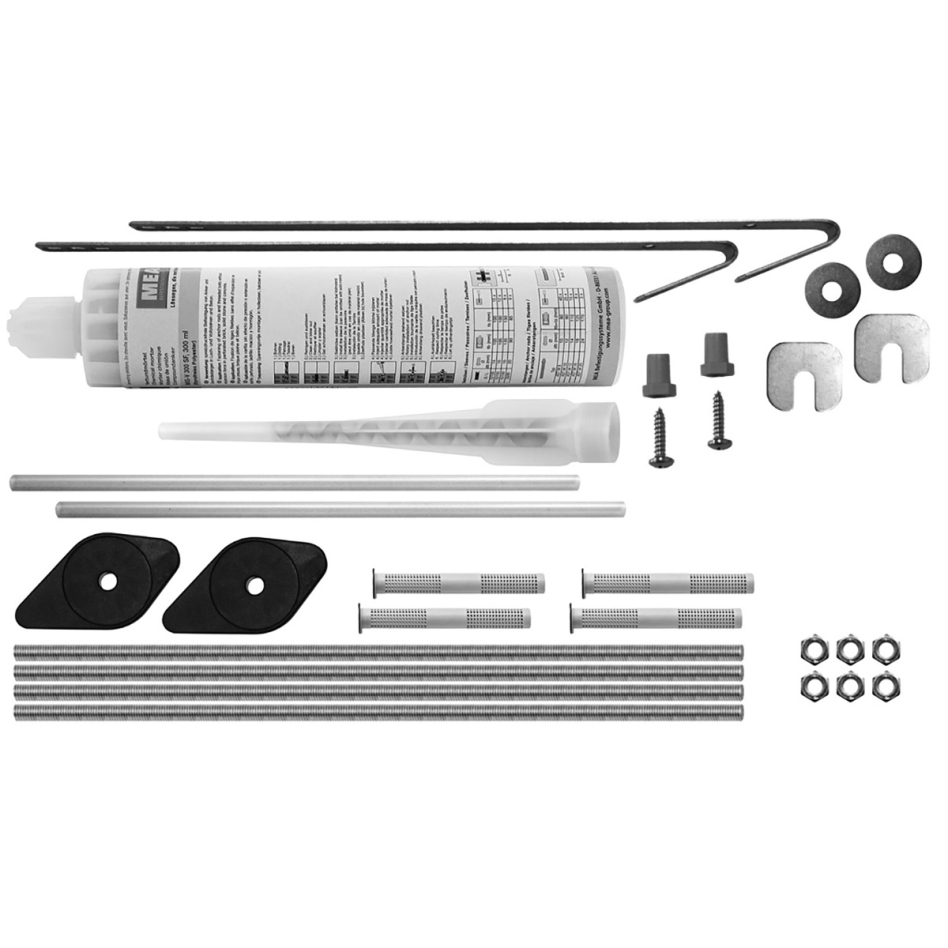 Fixation pour cour anglaise sur isolation MEA, 300 mm