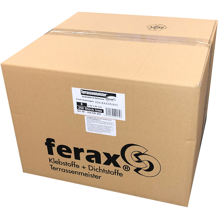Profi plaque en granulés de caoutchouc ferax support sous-constructions de terrasse, 250, 8 mm, 1 pack