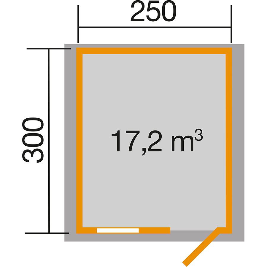 weka Gartenhaus Blumberg Premium 28 FT naturbelassen Gartenhütte, 250x300 cm