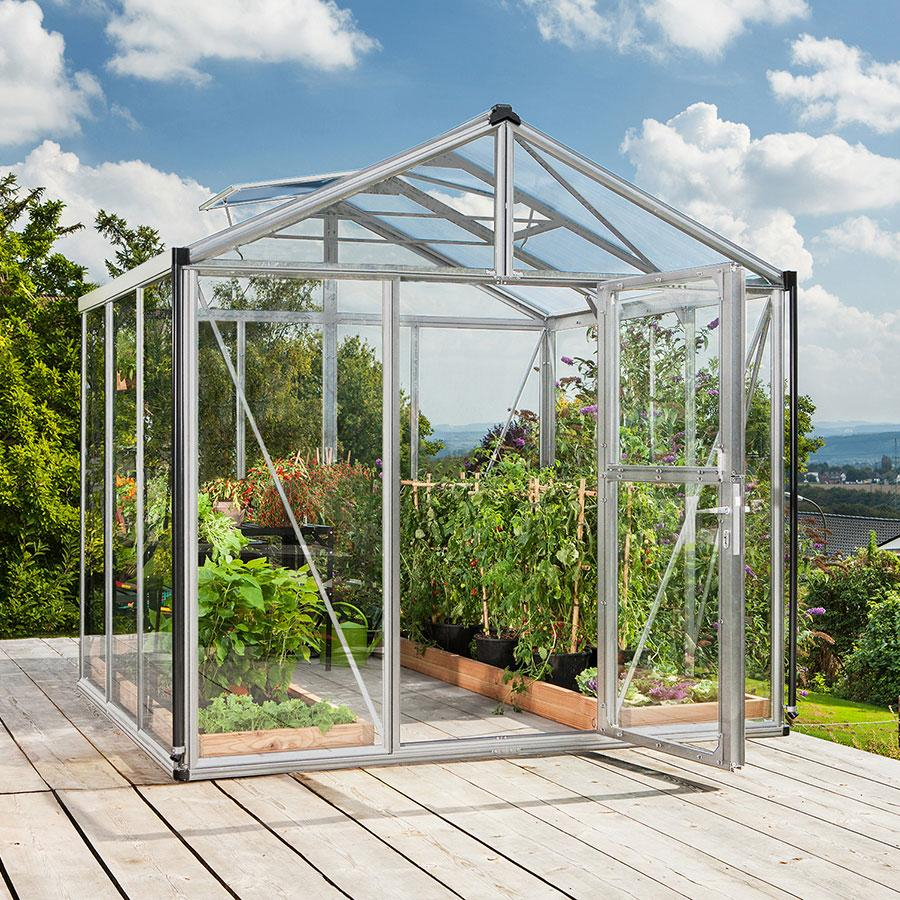 Vitavia Gewächshaus Zeus Tomatenhaus Silber Kombiverglasung, 242x258x250 cm (LxBxH)