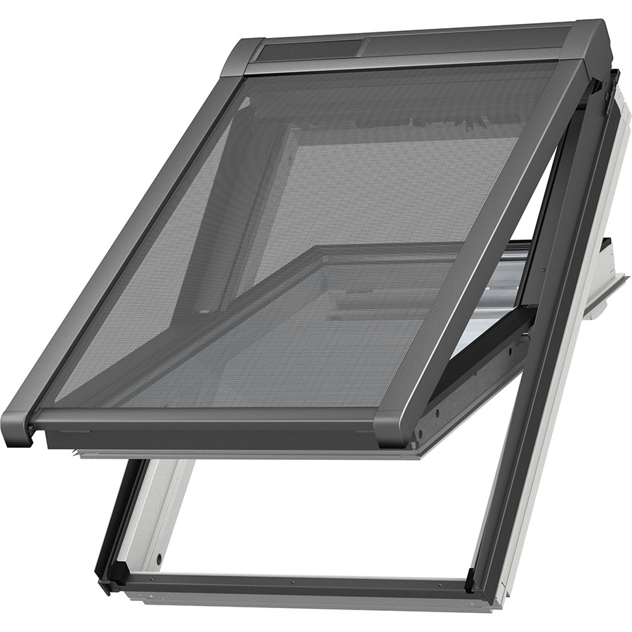 VELUX Hitzeschutzmarkise aussen Uni Schwarz 5060, MK06, Aluminiumschiene,GGU,Solar,VELUX
