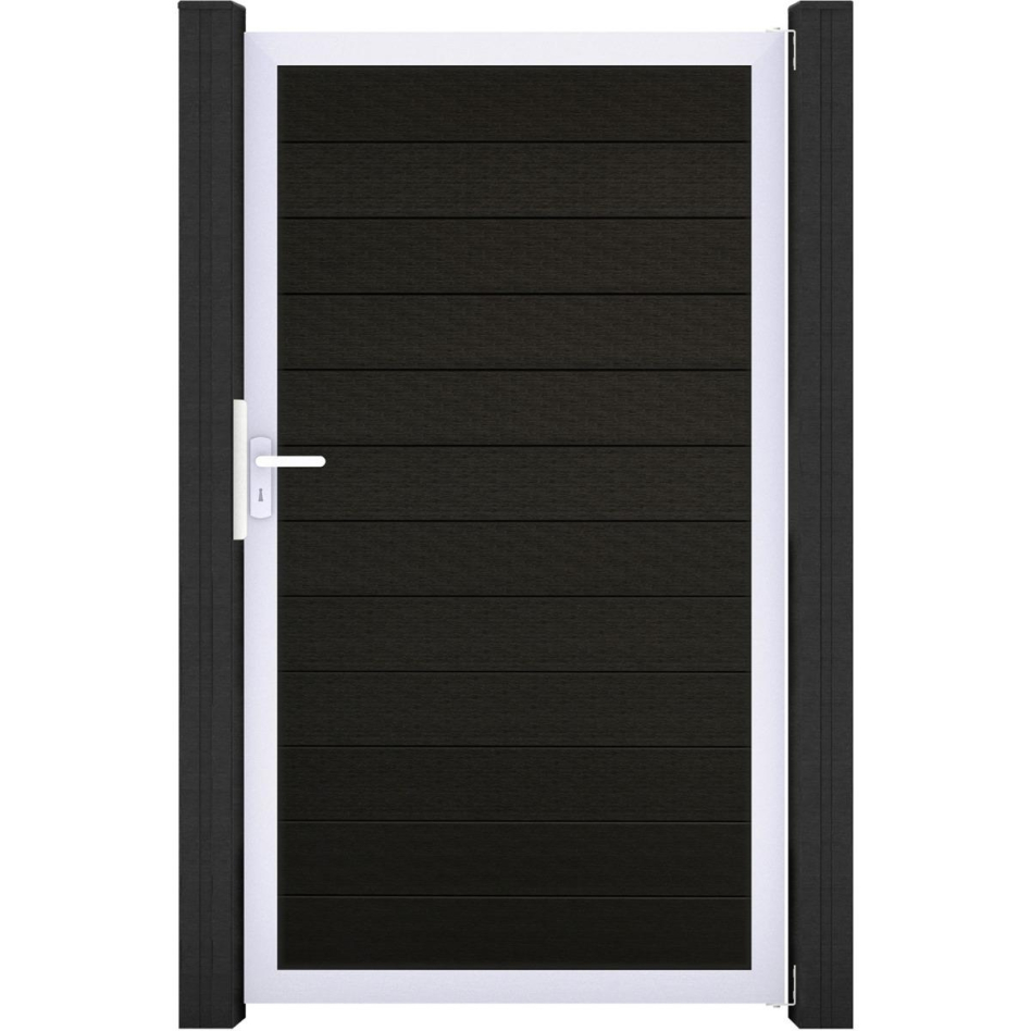 GroJa Einzeltor Solid Steckzaun Schwarz co-extrudiert, 100 cm, Silber EV1