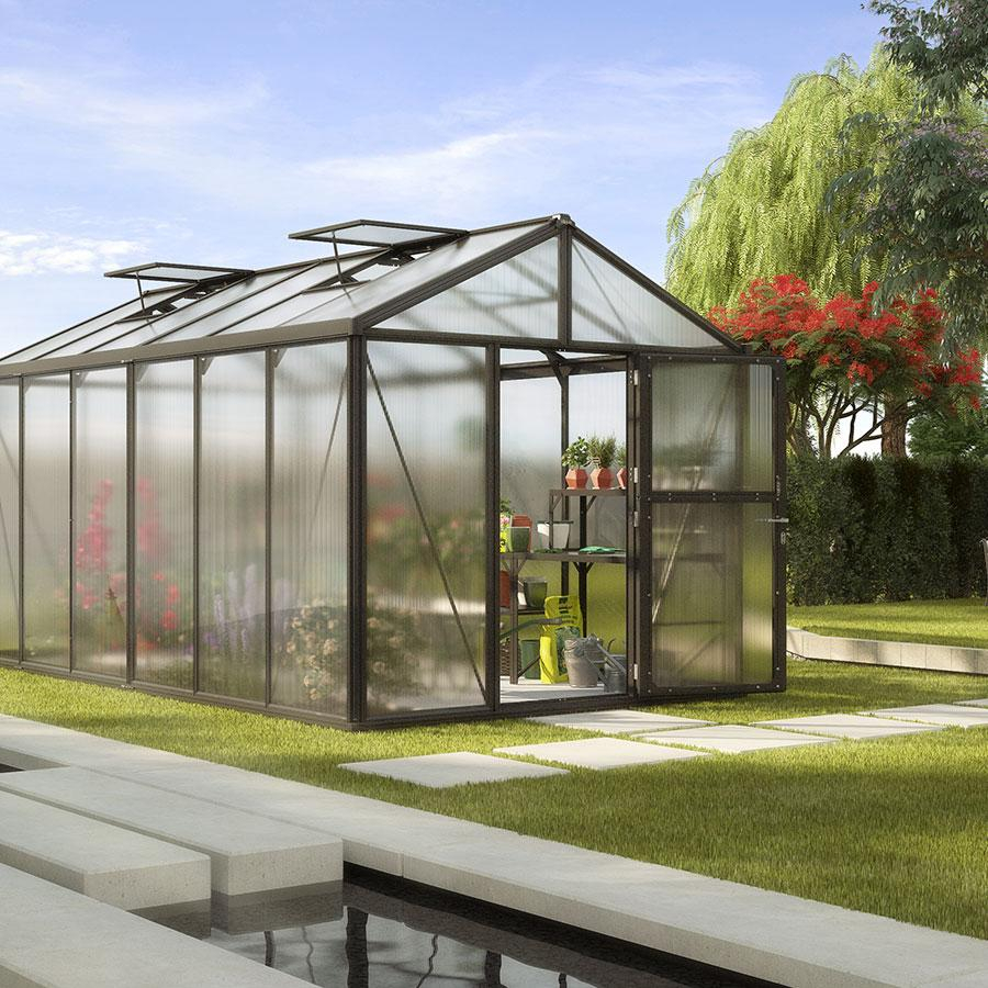 Vitavia Gewächshaus Zeus Tomatenhaus Schwarz, 16 mm, 465x258x250 cm (LxBxH)