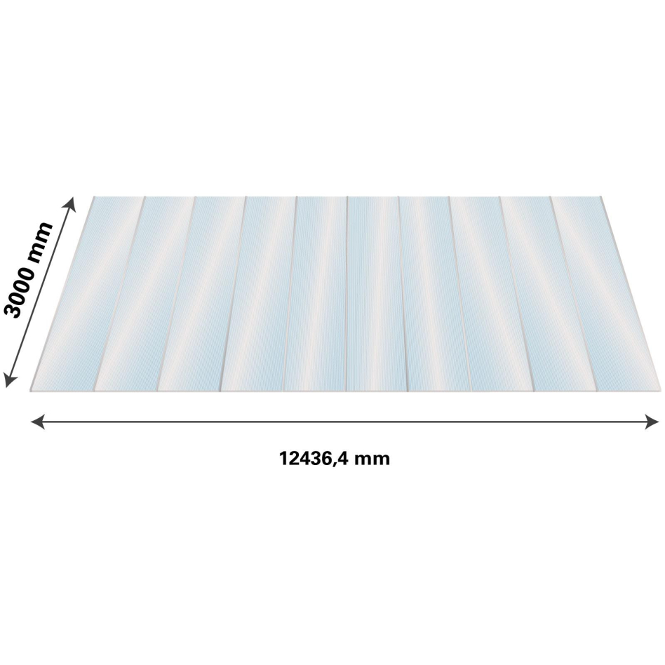 Lexan Thermoclear Plus Stegplatten Sets Polycarbonatplatte klar 16 mm, 3 m, 12,44 m,1200 mm breite Stegplatten
