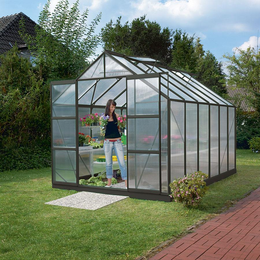 Vitavia Gewächshaus Mars Tomatenhaus Schwarz, 4 mm, 383x257x232 cm (LxBxH),HKP (Hohlkammerplatten)