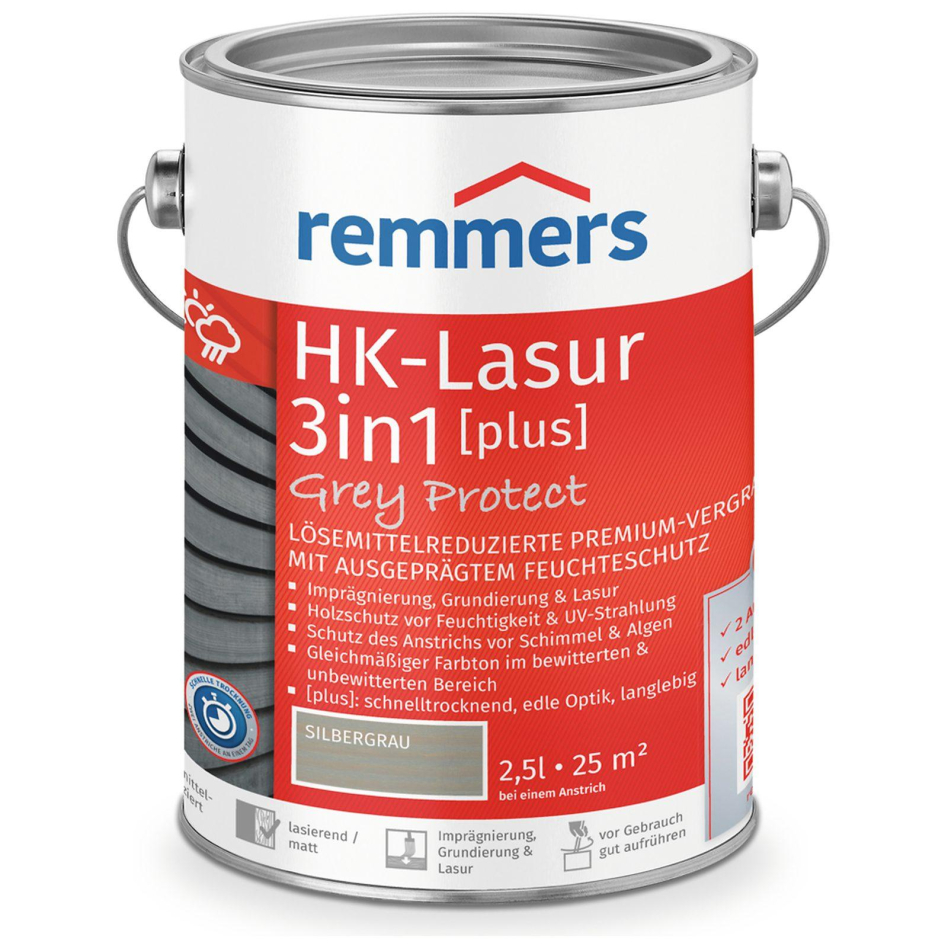 Remmers HK-Lasur 3in1 Grey-Protect plus silbergrau RC-970, 2,5 l