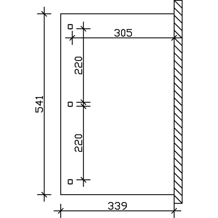 Skan Holz Terrassenüberdachung Venezia Terrassendach, 541x339 cm, Weiß