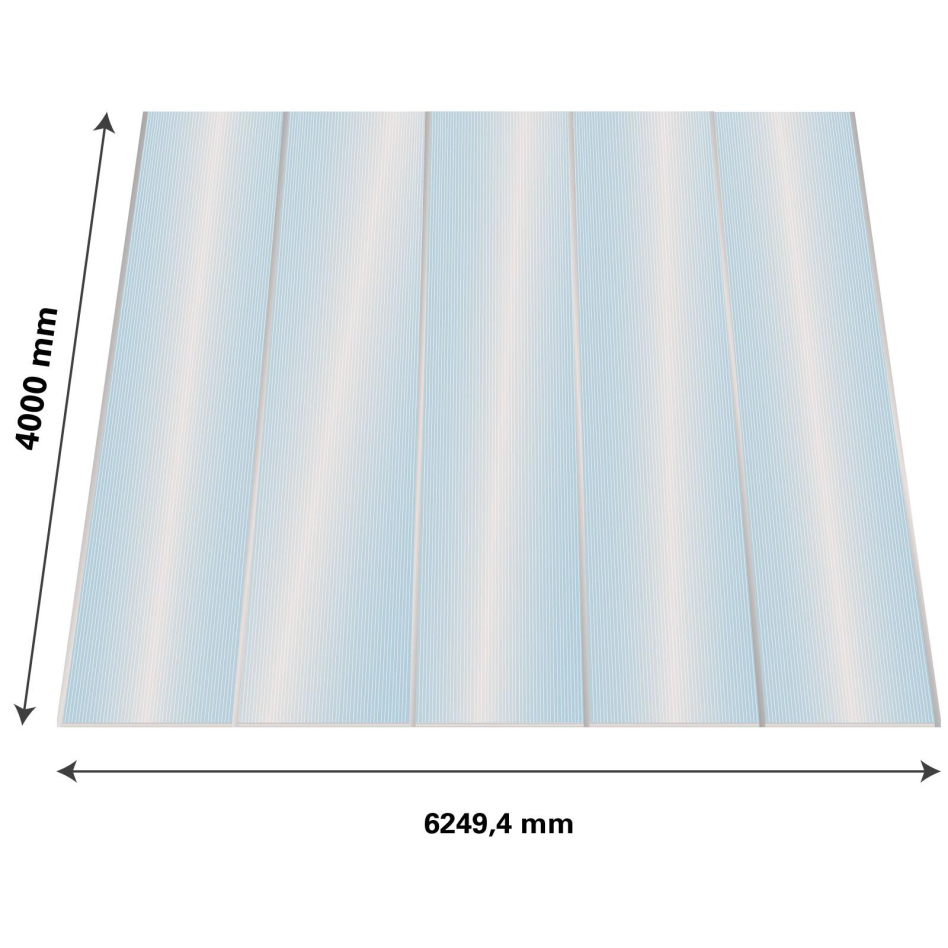 Lexan Thermoclear Plus Stegplatten Sets Polycarbonatplatte klar 16 mm, 4 m, 1200 mm breite Stegplatten,6,25 m