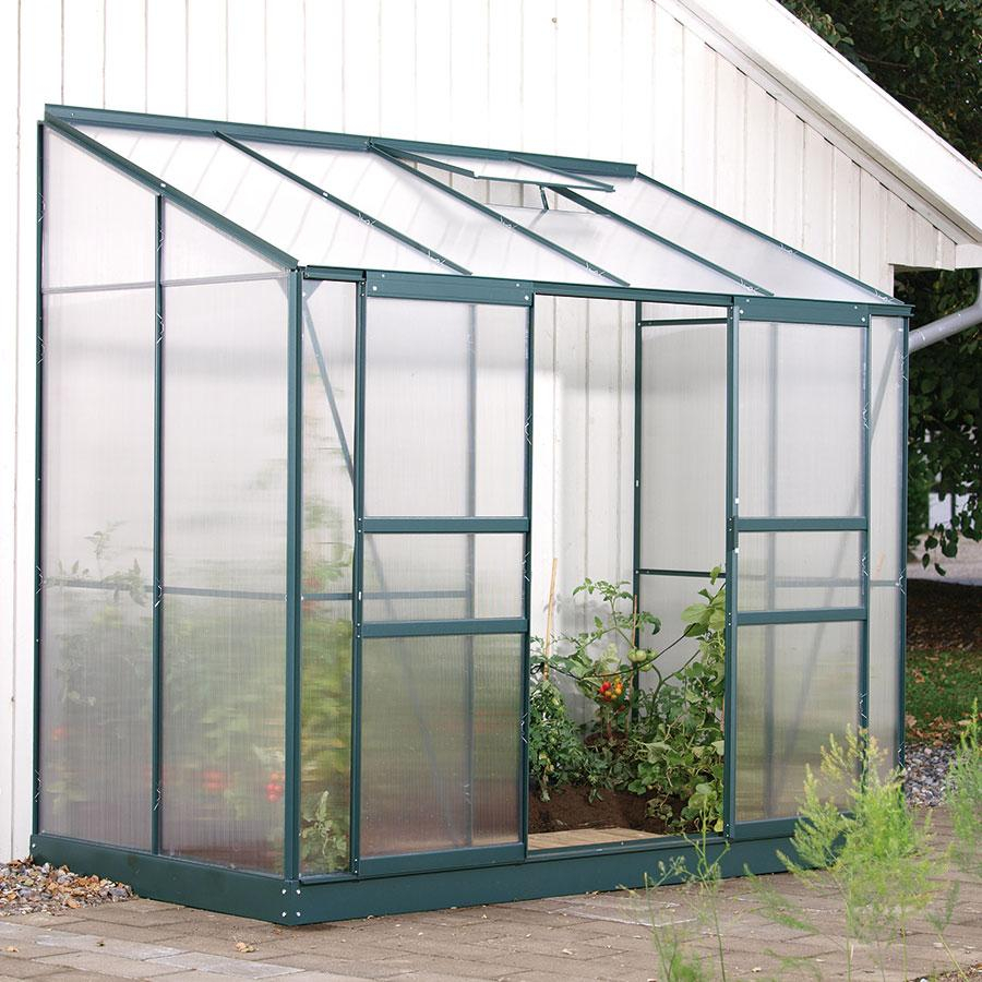 Vitavia Anlehngewächshaus Styx Tomatenhaus Smaragd, 4 mm, 132x255x182 cm (LxBxH),HKP (Hohlkammerplatten)