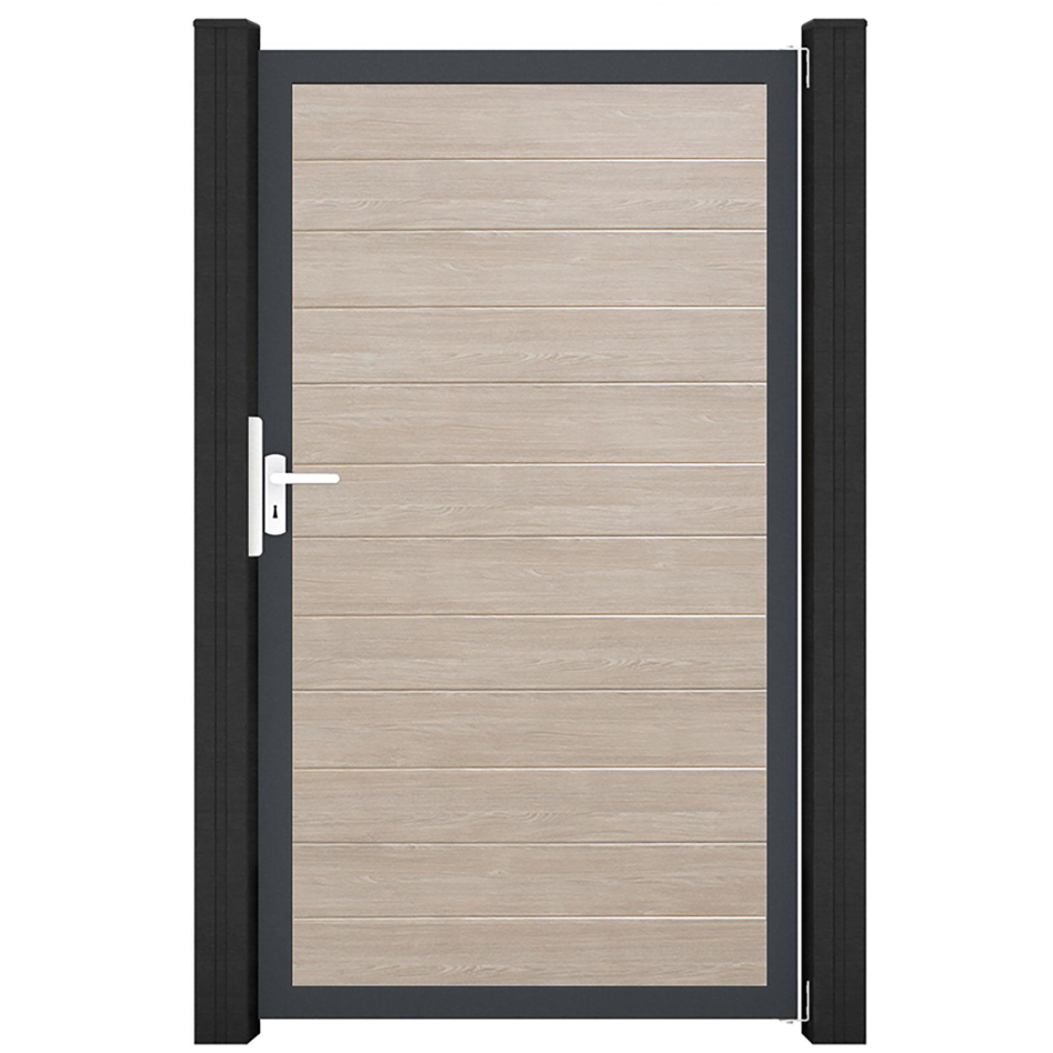 GroJa Einzeltor BasicLine schmal PVC-Steckzaun Sheffield Oak , Anthrazit DB 703