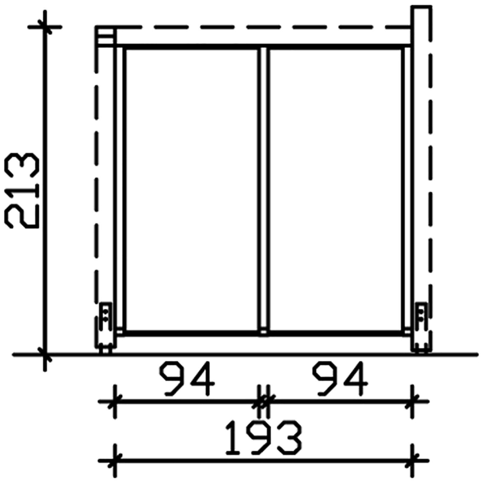 Skan Holz Seitenwand Polycarbonat Freistehend Eiche Hell, 193x200 cm