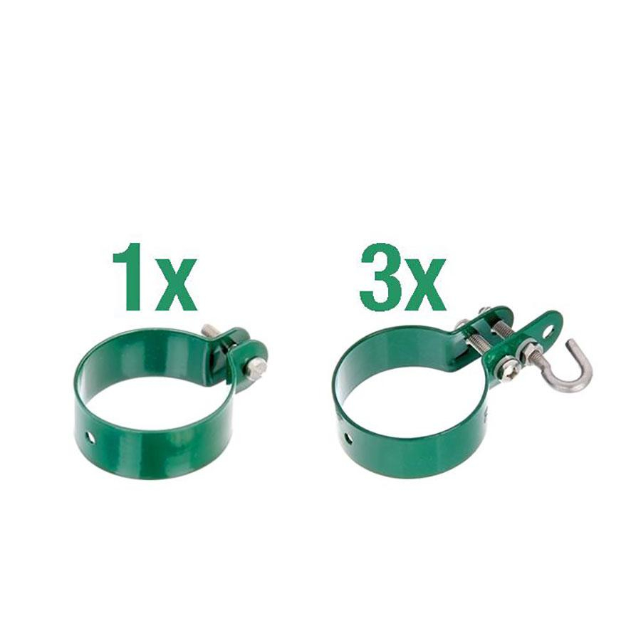 Alberts Zaunanschluss-Set für Wellengittertore an Maschendrahtzaun grün, 75 -175 cm, 60 mm,Aufschrauben/Einbetonieren,einseitige Verbindung